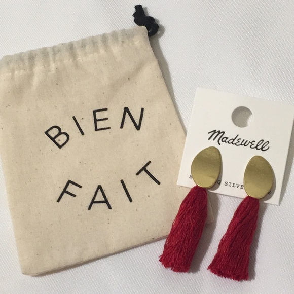 Madewell Jewelry - Madewell Red tassel earrings